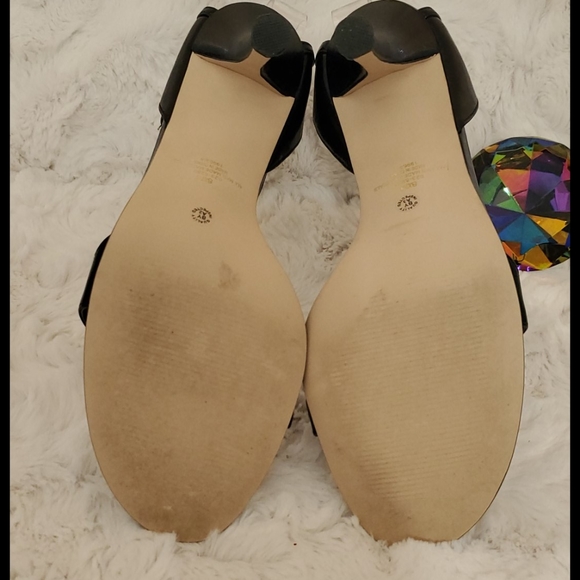 MIXIT Black open toe heels multicolor rhinestones 8.5M - Picture 8 of 8